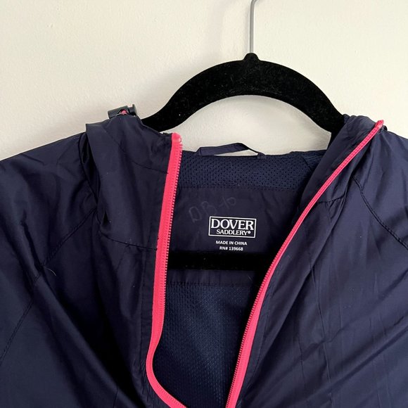 Dover Saddelry Women's Small Lightweight Navy Blue Windbreaker Jacket - Picture 9 of 9